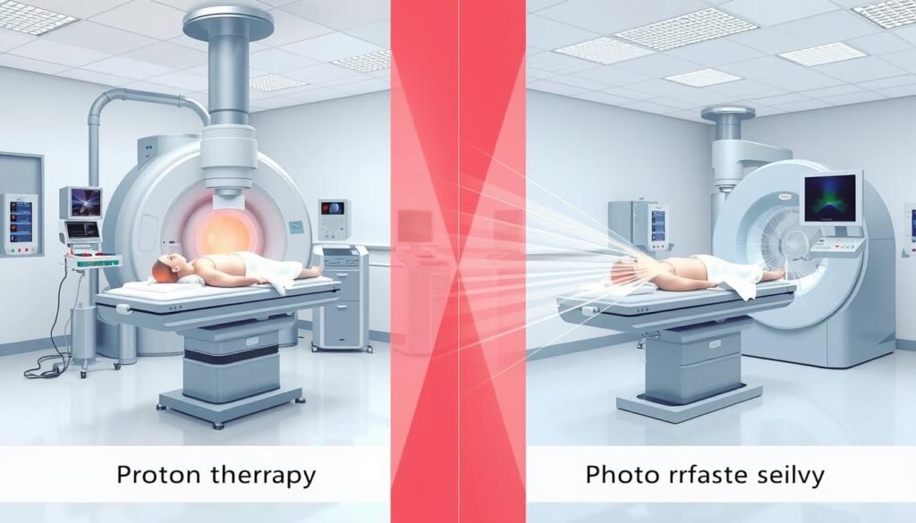 Proton therapy vs. photon radiation differences in delivery and planning