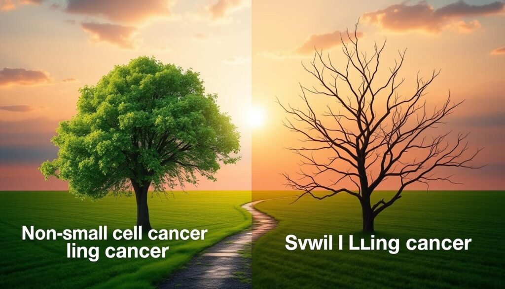 Survival rates for NSCLC vs. SCLC