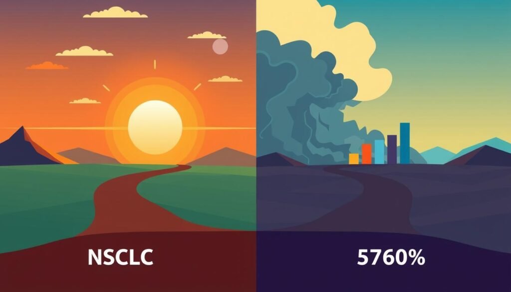 comparison of NSCLC and SCLC survival rates