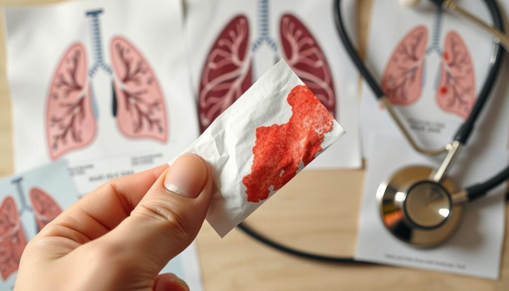 coughing up blood symptom of lung cancer