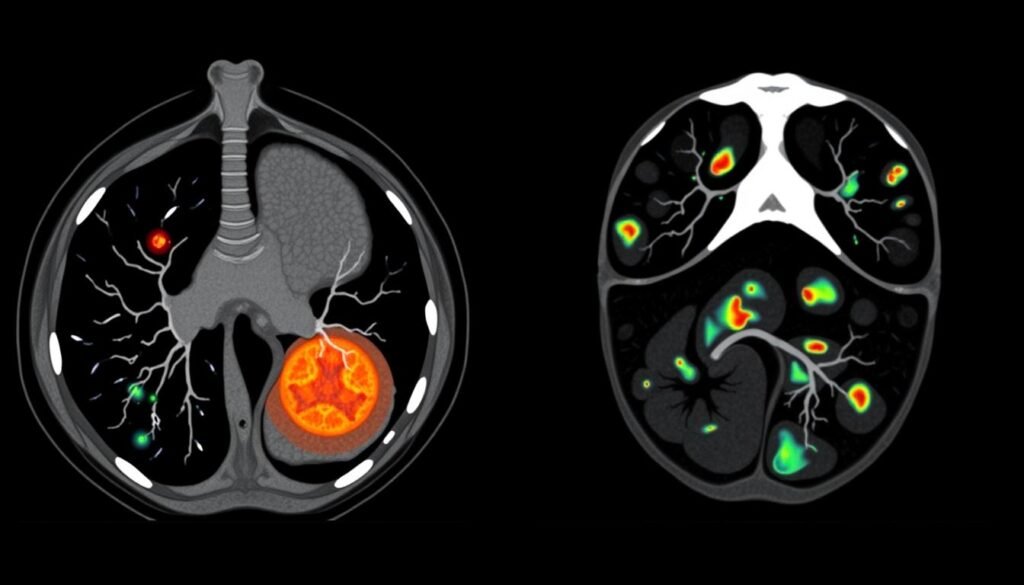 CT scans and PET scans in lung cancer diagnosis