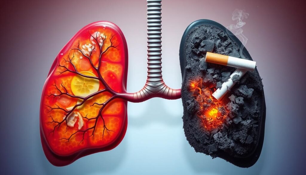 Comparison of lung cancer risk between those with 20 pack years and non-smokers
