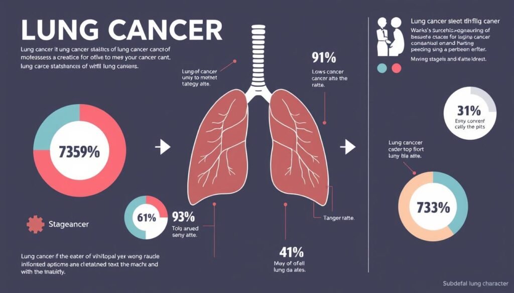 General survival statistics for different stages of lung cancer