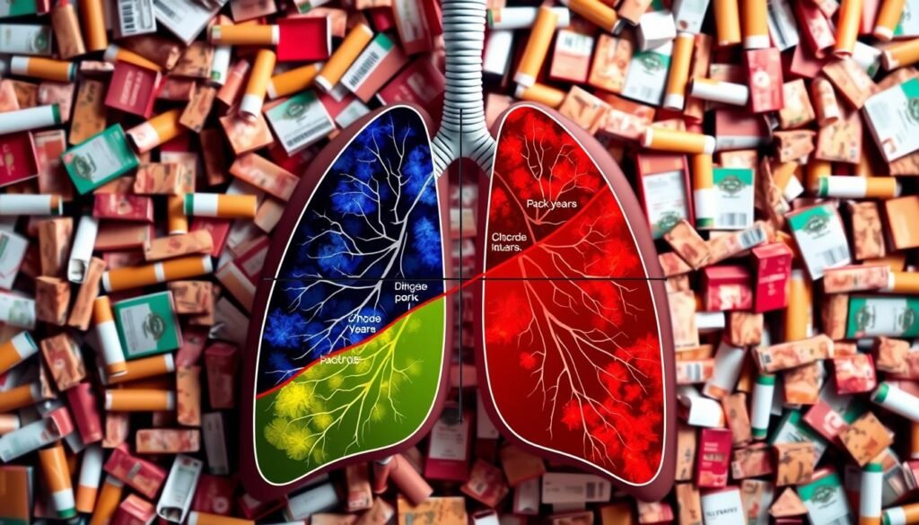 How pack years correlate with lung cancer probability
