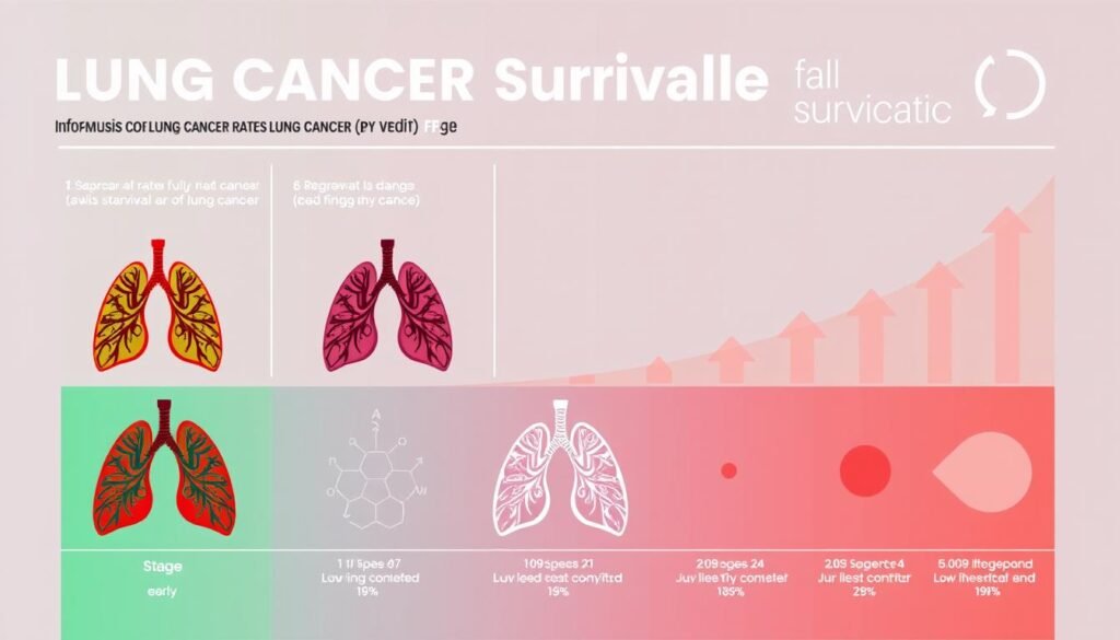 Lung cancer survival rates by stage