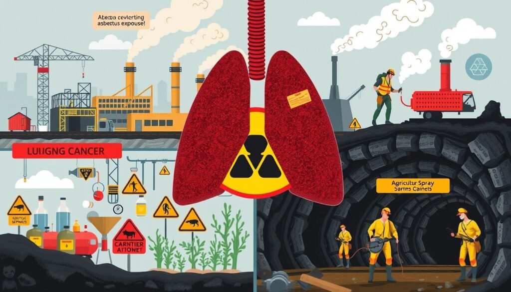 Occupational exposures related to lung cancer risks