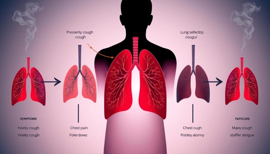 Relationship between symptoms and lung cancer stage