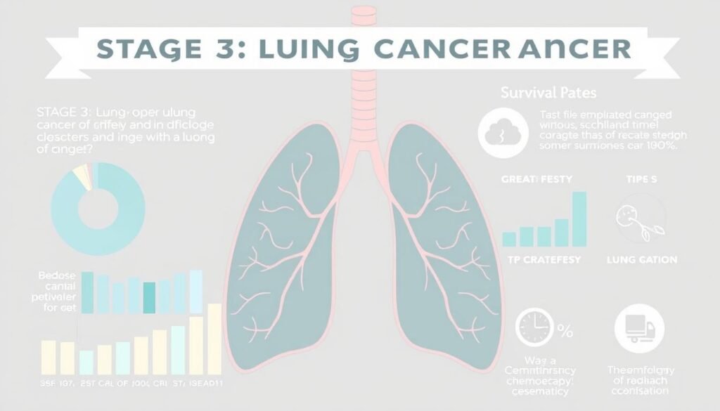 Stage 3 lung cancer survival rates infographic