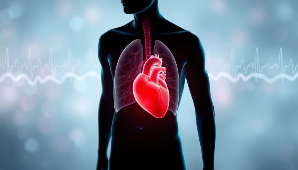 Symptoms of pericardial effusion including chest pain and shortness of breath