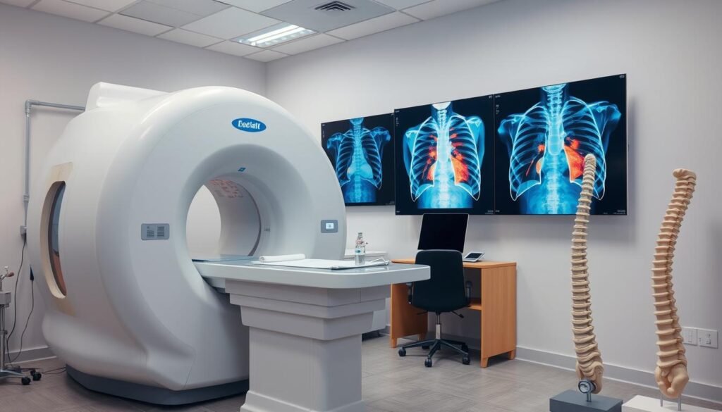 diagnostic procedures for back pain and lung cancer