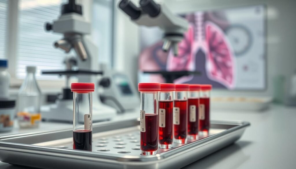 does blood work show lung cancer