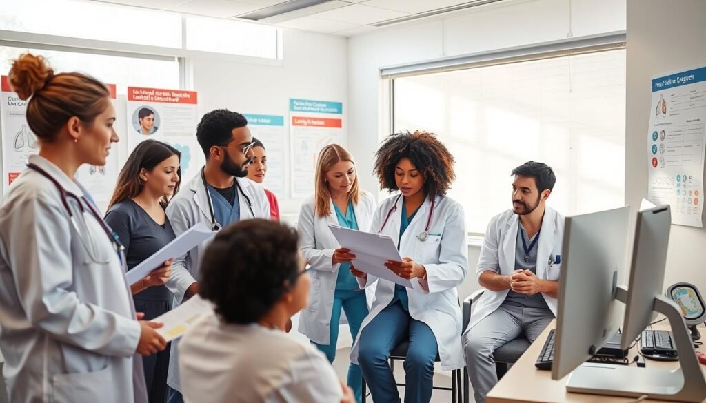 healthcare professionals in lung cancer treatment
