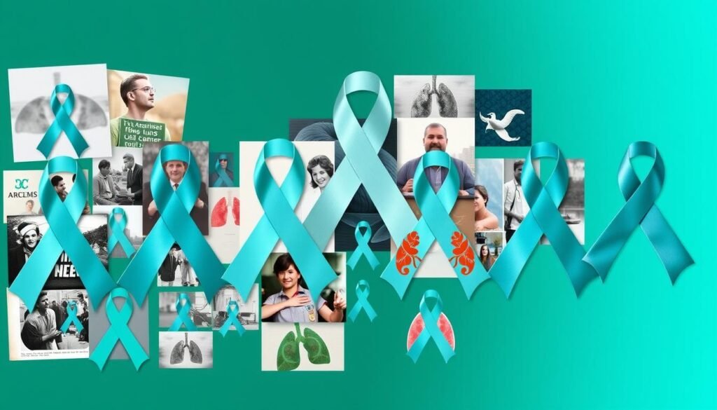 history of lung cancer ribbon