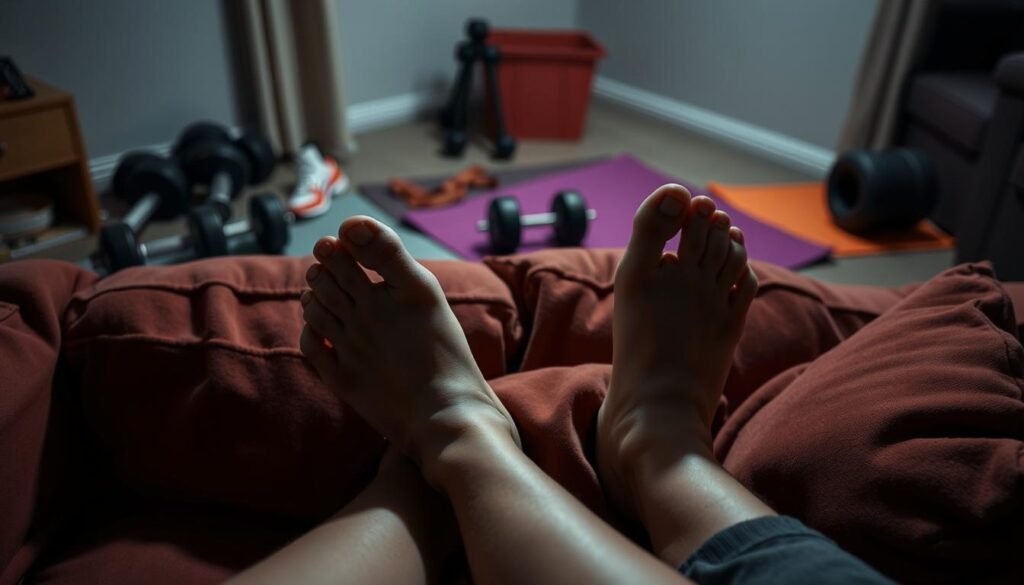 lack of exercise and swollen feet