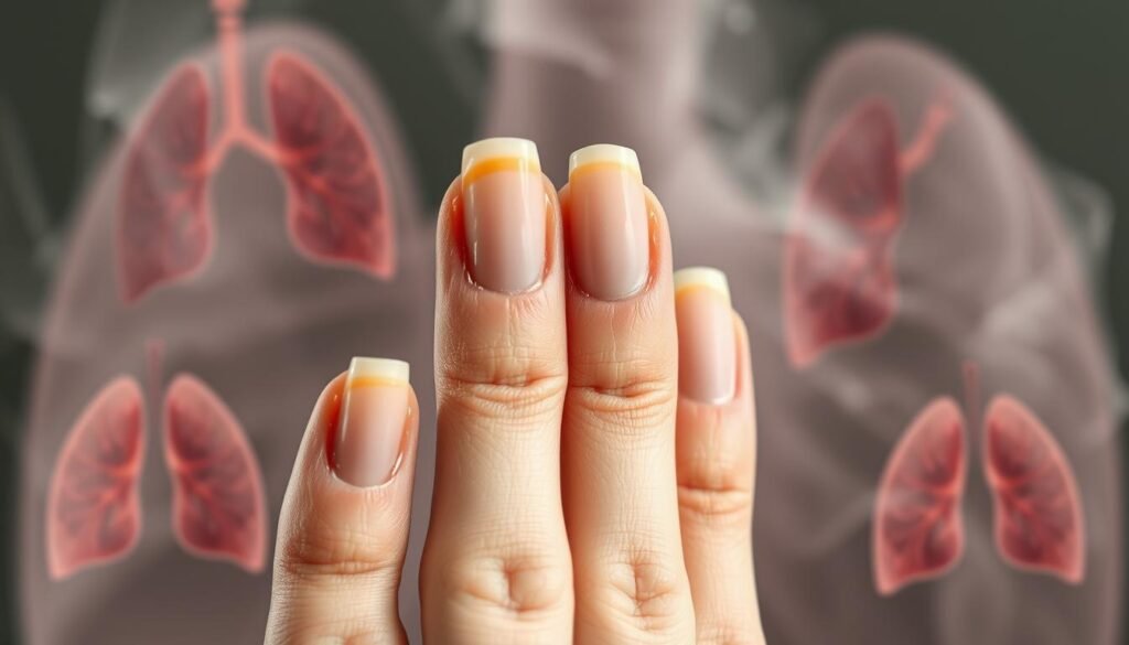 lung cancer curved nails vitamin deficiency