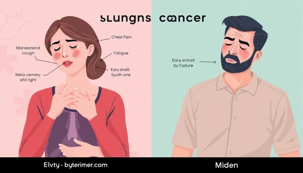 lung cancer symptoms differences