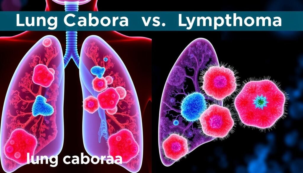 lung carcinoma differences between lymphoma and carcinoma