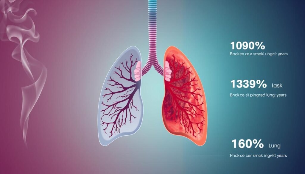 number of pack years influence on lung cancer risk