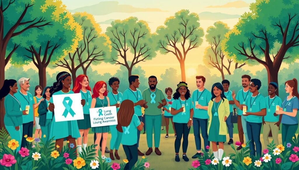 participate in lung cancer awareness