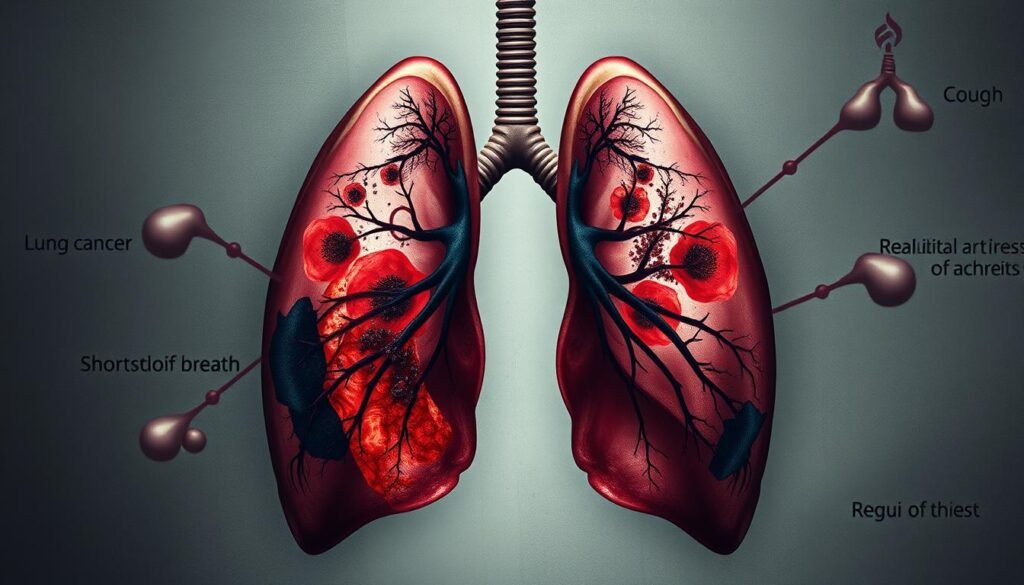 respiratory symptoms in lung cancer and rheumatoid arthritis