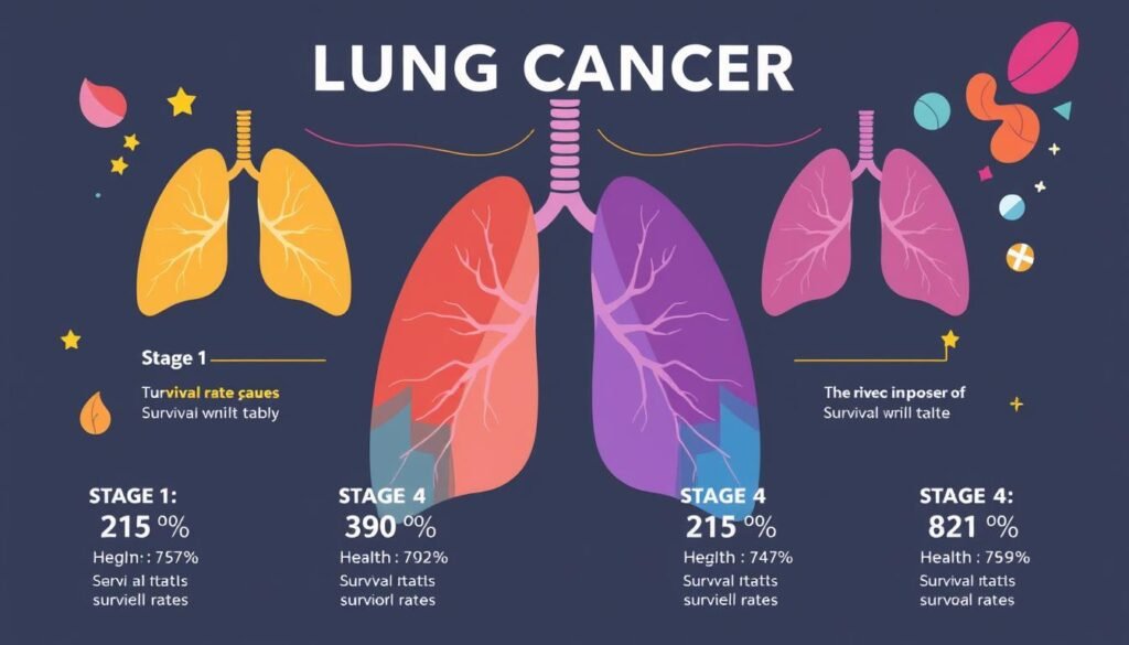 survival rates by lung cancer stage
