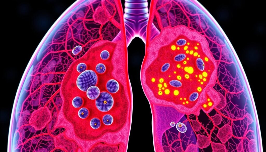 the type of lung cancer that tends to be localized to one area of the lungs.
