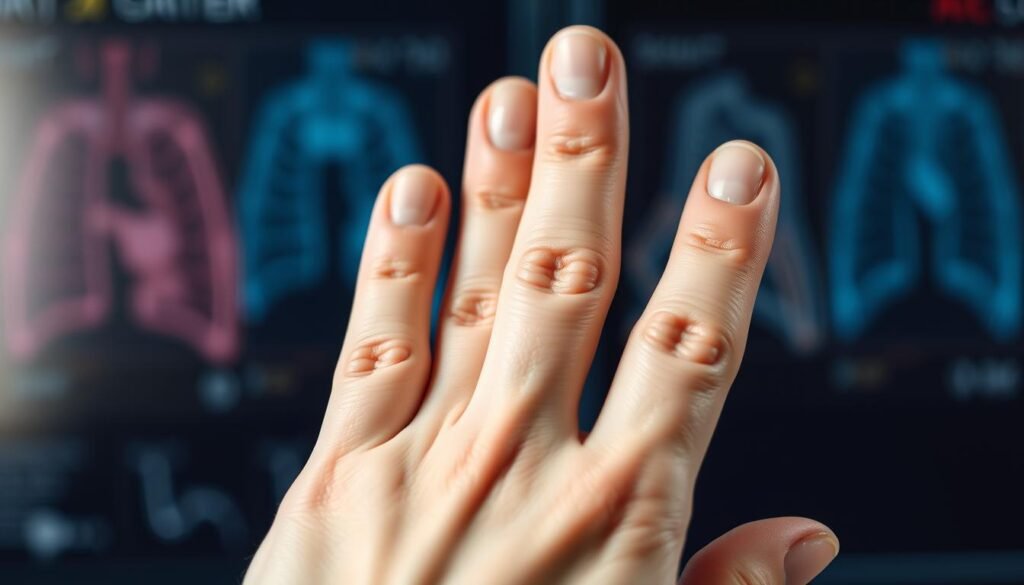 thumb test lung cancer early stage finger clubbing