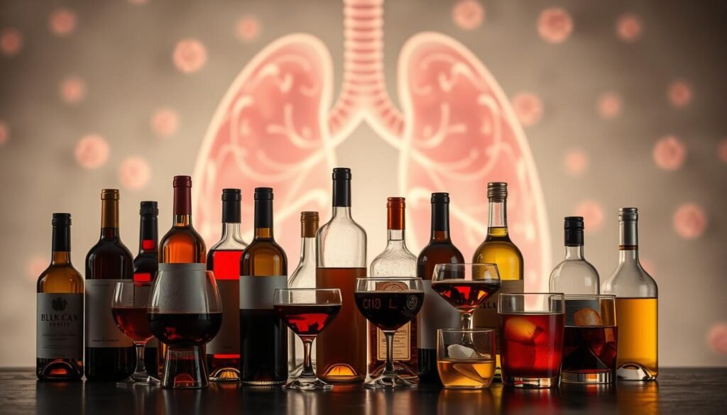 types of alcoholic beverages lung cancer
