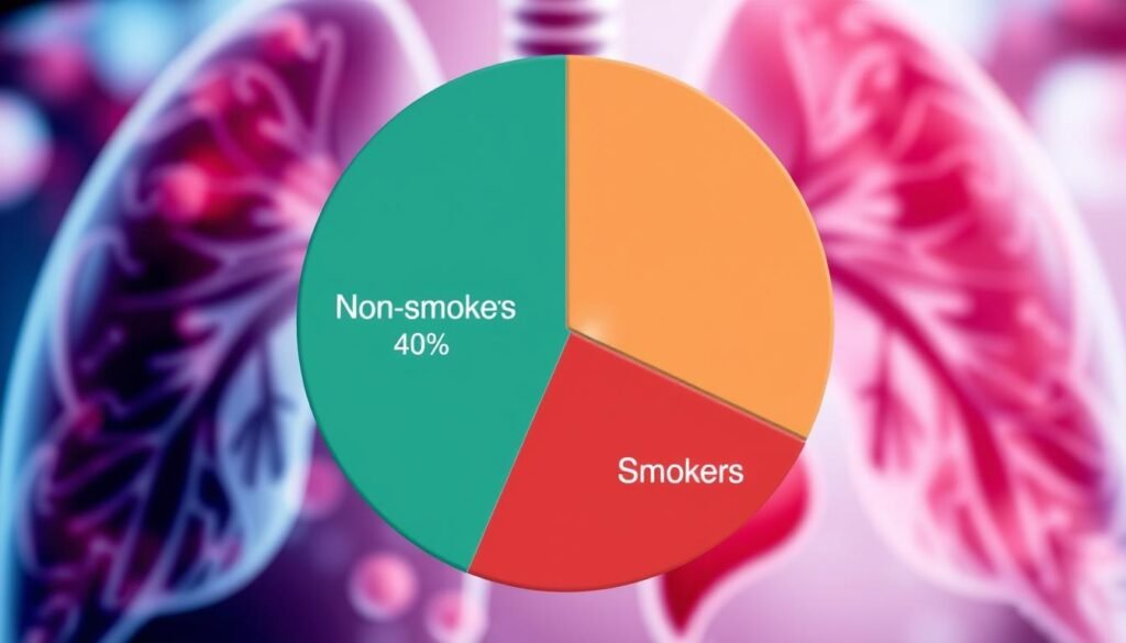 what percentage of non smokers get lung cancer
