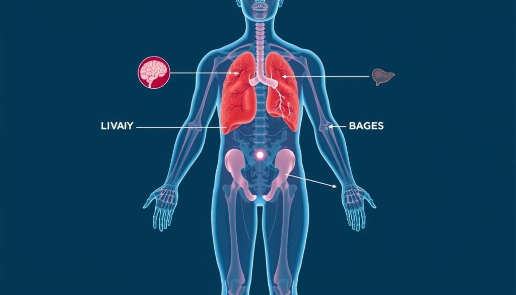 where does lung cancer metastasis to