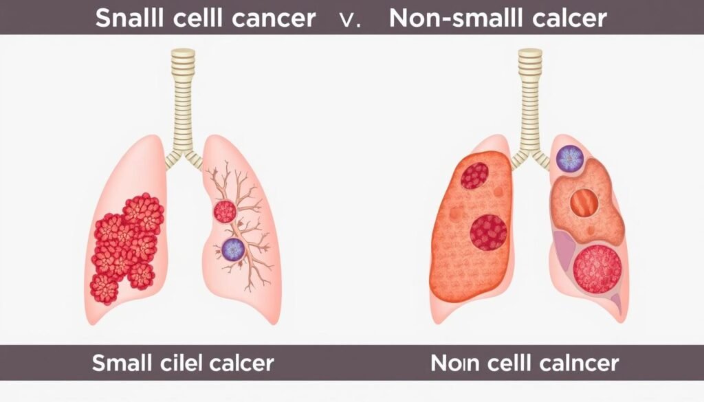 Differences between small cell and non-small cell lung cancer