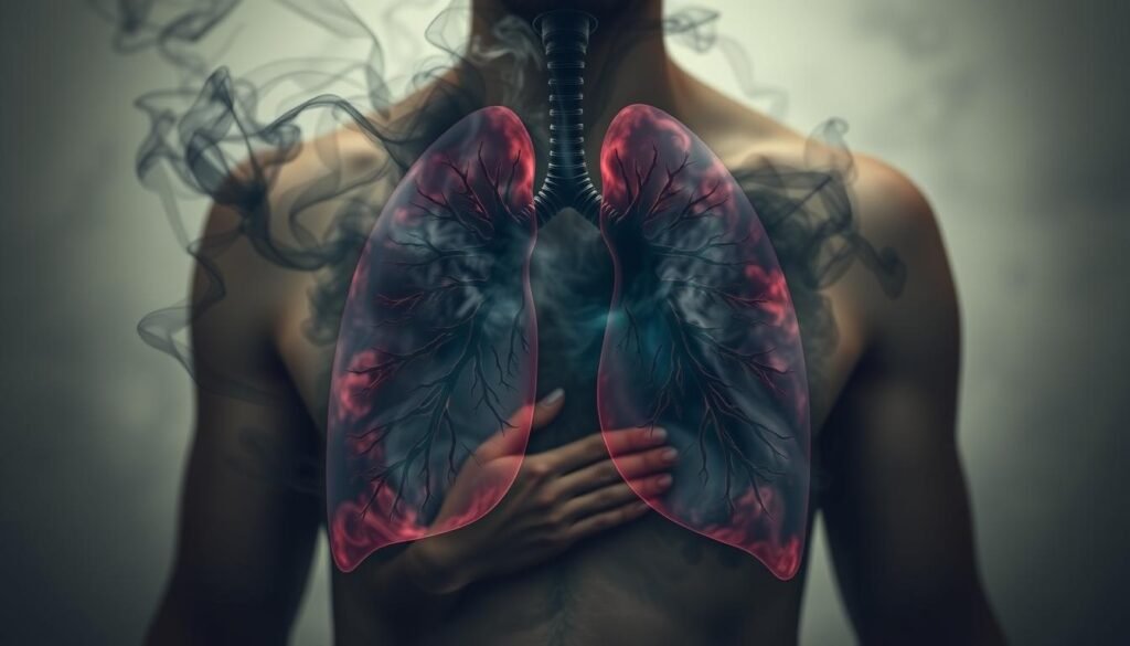 recurring lung infections and shortness of breath symptoms