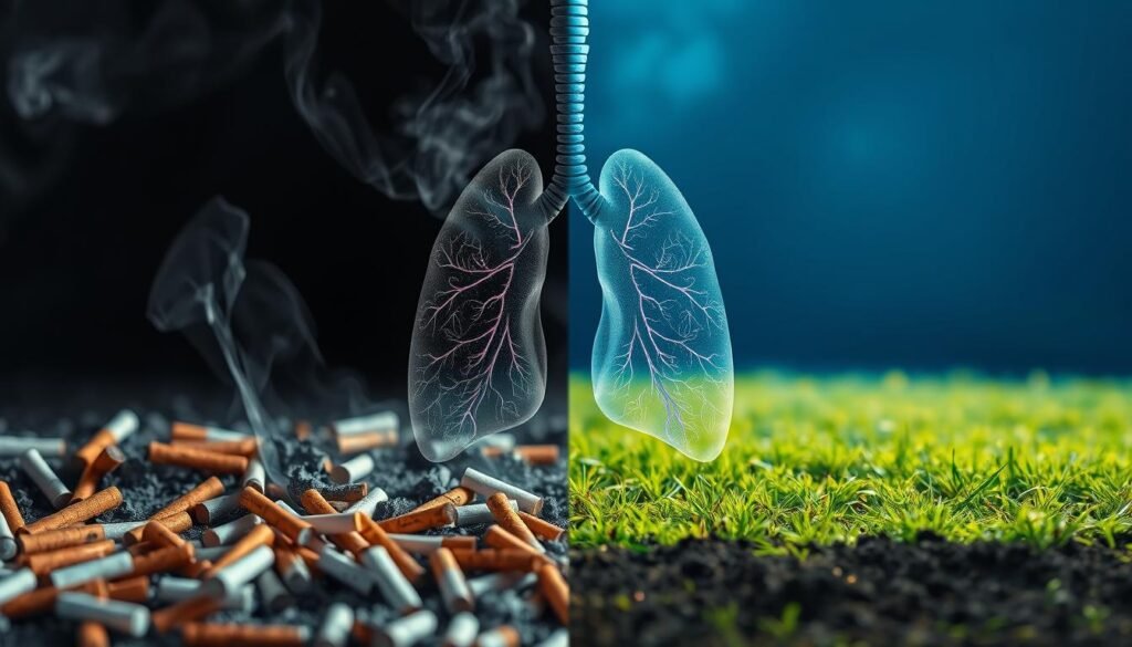 tobacco use effects on lung cancer survival