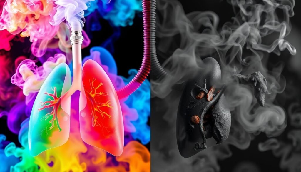 vaping vs smoking lung health effects